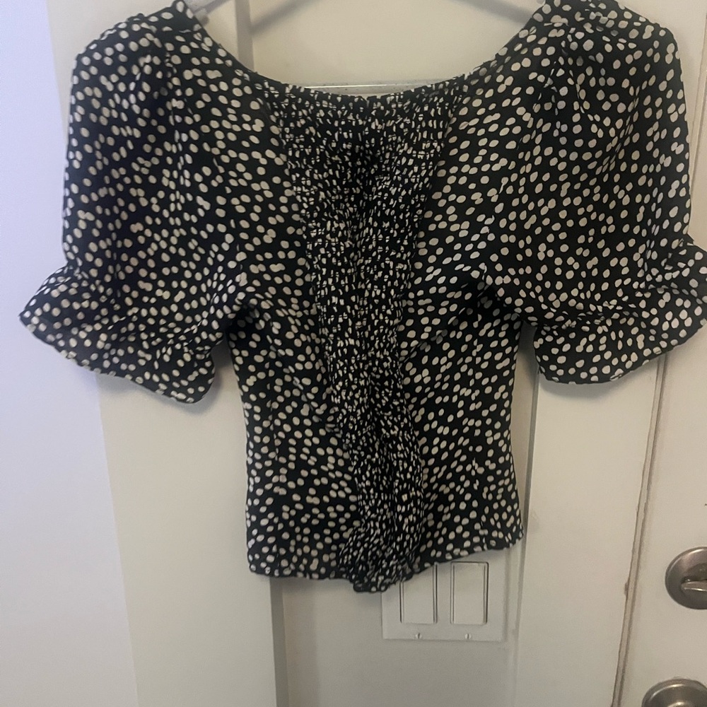 Reforms Polka Dot Puff Sleeve Top - Picture 3 of 5